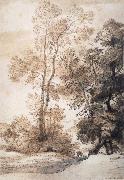 Landscape with trees and deer,after Claude july 1825 John Constable